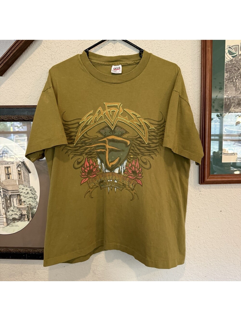Vintage 1994 The Eagles RARE Green Hell Freezes Over World Tour Shirt Size Large